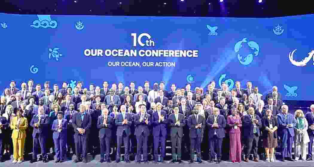 Representatives of 60 countries who made new commitments worth Ksh1.18 trillion to sustainable ocean action, pose for a group photo at the Our Ocean Conference.