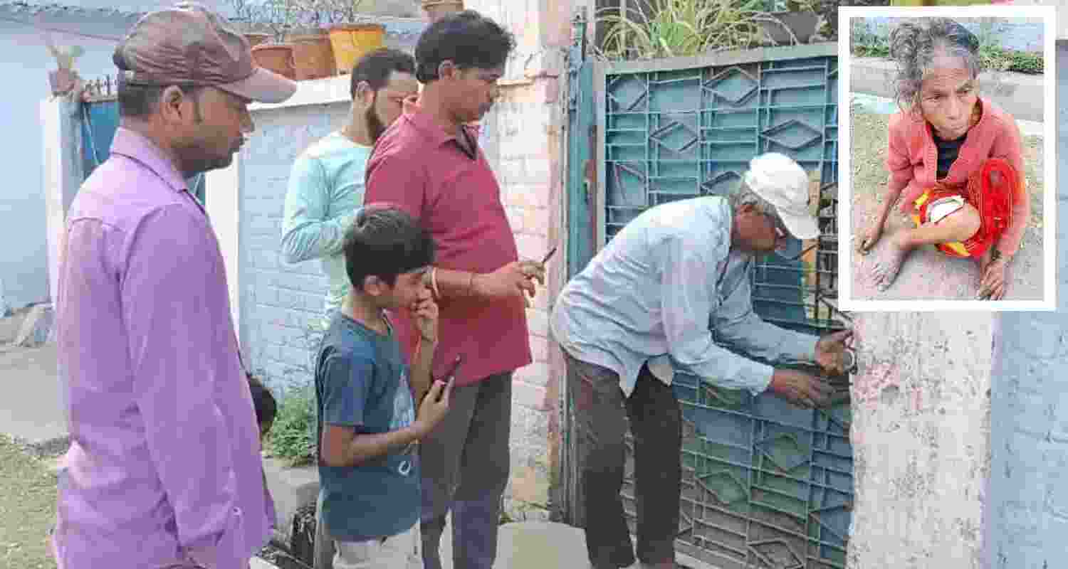 The neighbours broke the lock to rescue Sanju Devi.
