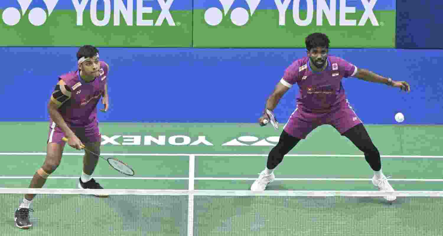 Chirag Shetty (left) and Satwiksairaj Rankireddy will next face Chen Cheng Kuan and Lin Bing-Wei of Chinese Taipei for a place in the final. 