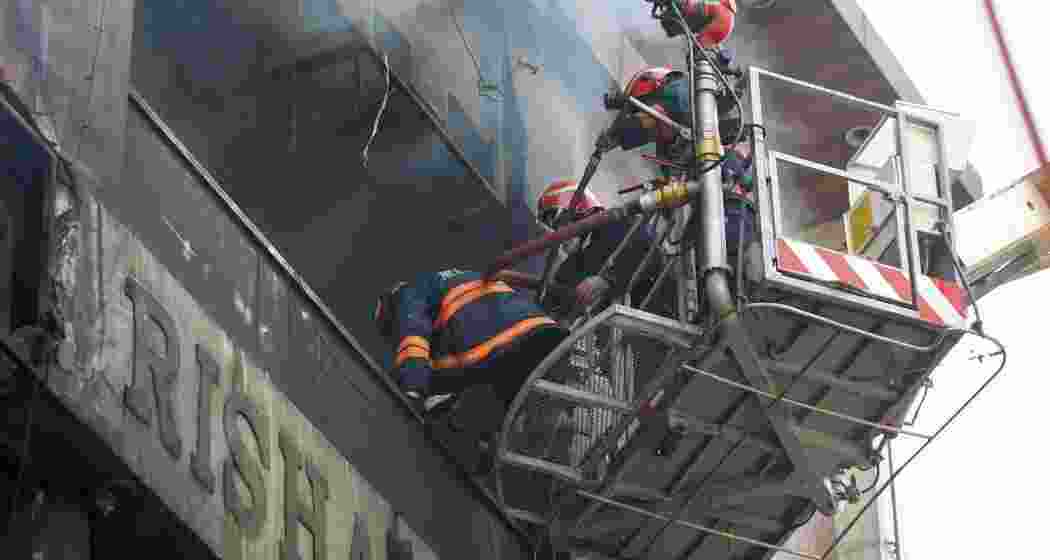 Rescue operations are underway after a fire broke out in a residential building near Palam Metro station, in New Delhi, Wednesday, March 18, 2026. Seven people, including three children, were killed.
