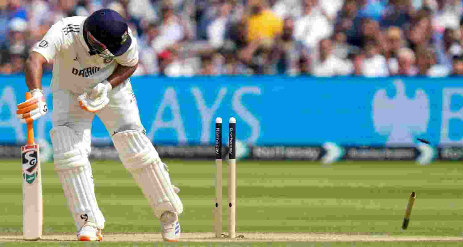 The middle stump of India's vice-captain Rishabh Pant uprooted off a brilliant delivery by England's Jofra Archer on the fifth day of the third Test between India and England at Lord's on Monday.