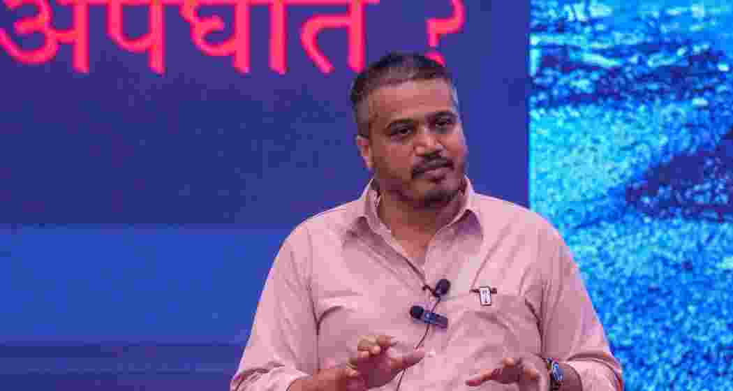 NCP (Sharad Pawar) leader Rohit Pawar interacts with the media during a press conference in Mumbai.