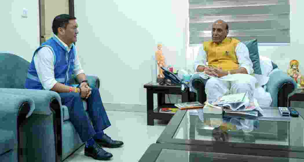Arunachal CM Pema Khandu meets Defence Minister Rajnath Singh in New Delhi on Sunday, seeking continued support for strategic border infrastructure and connectivity projects in the state.