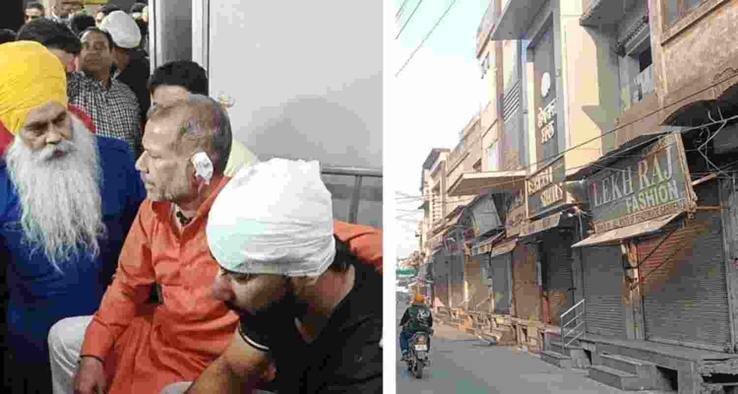 A complete bandh was observed in Phagwara on Wednesday after the attack on (left) Shiv Sena Punjab state vice-president Inderjit Karwal and his son Zimmi Karwal.