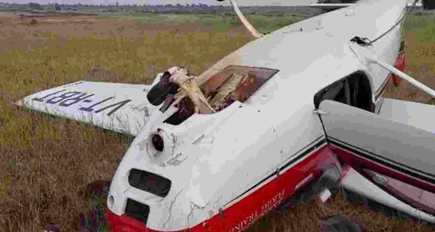Training aircraft crashes in Baramati