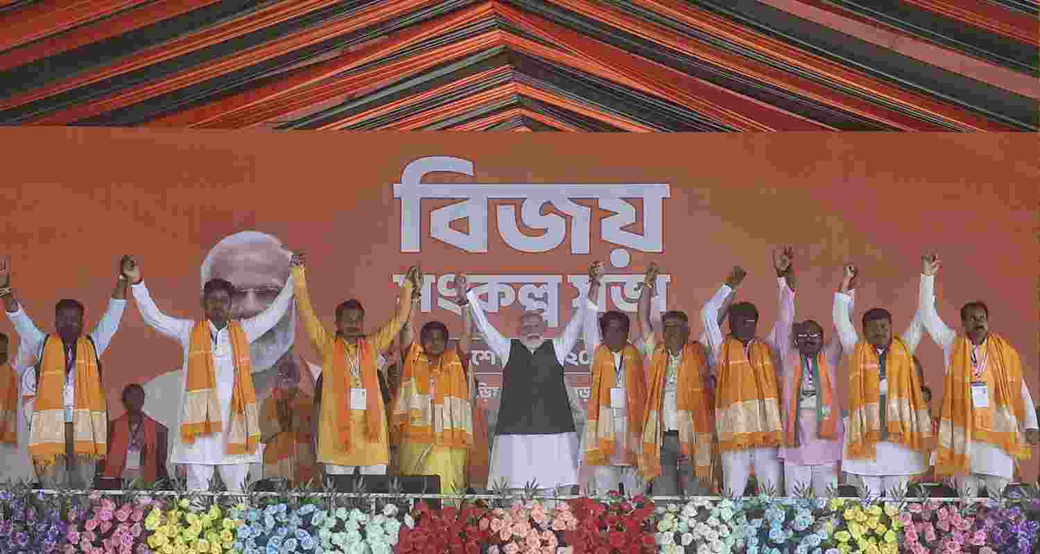 Narendra Modi campaigns in Bengal, targets Trinamool Congress, pitches BJP’s ‘bharosa’ ahead of April 23 polls.