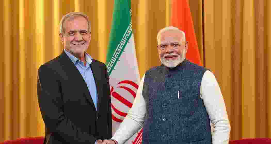 Prime Minister Narendra Modi with Iranian President Masoud Pezeshkian.