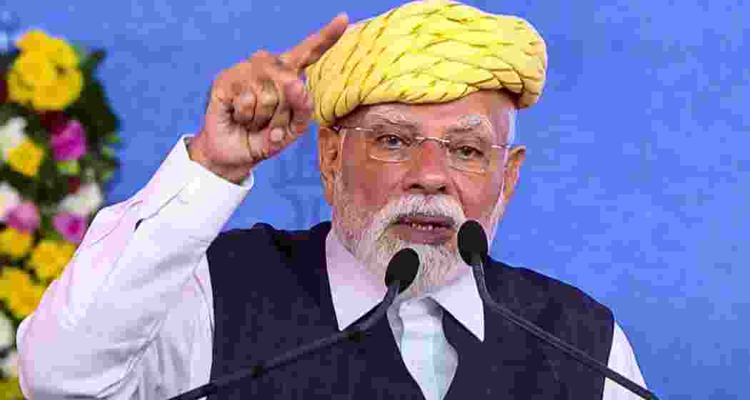 Prime Minister Narendra Modi addresses a gathering.