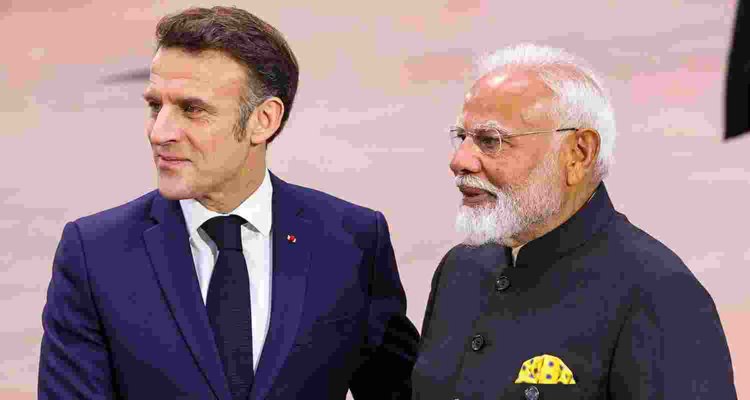 Prime Minister Narendra Modi with French President Emmanuel Macron - file image.