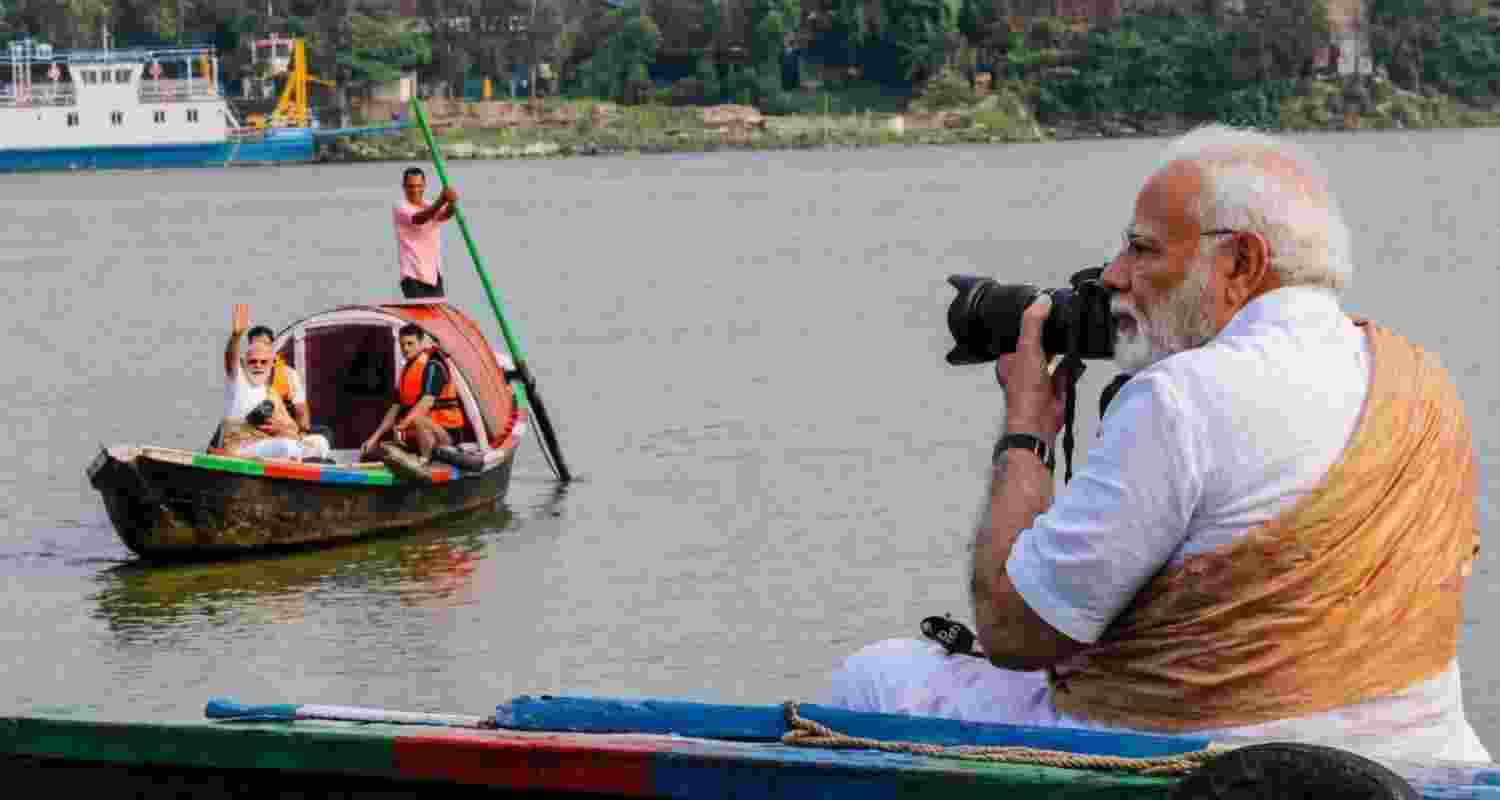 Narendra Modi takes Ganga boat ride in Kolkata after Phase 1 polls, engages locals, ramps up campaign for next phase.