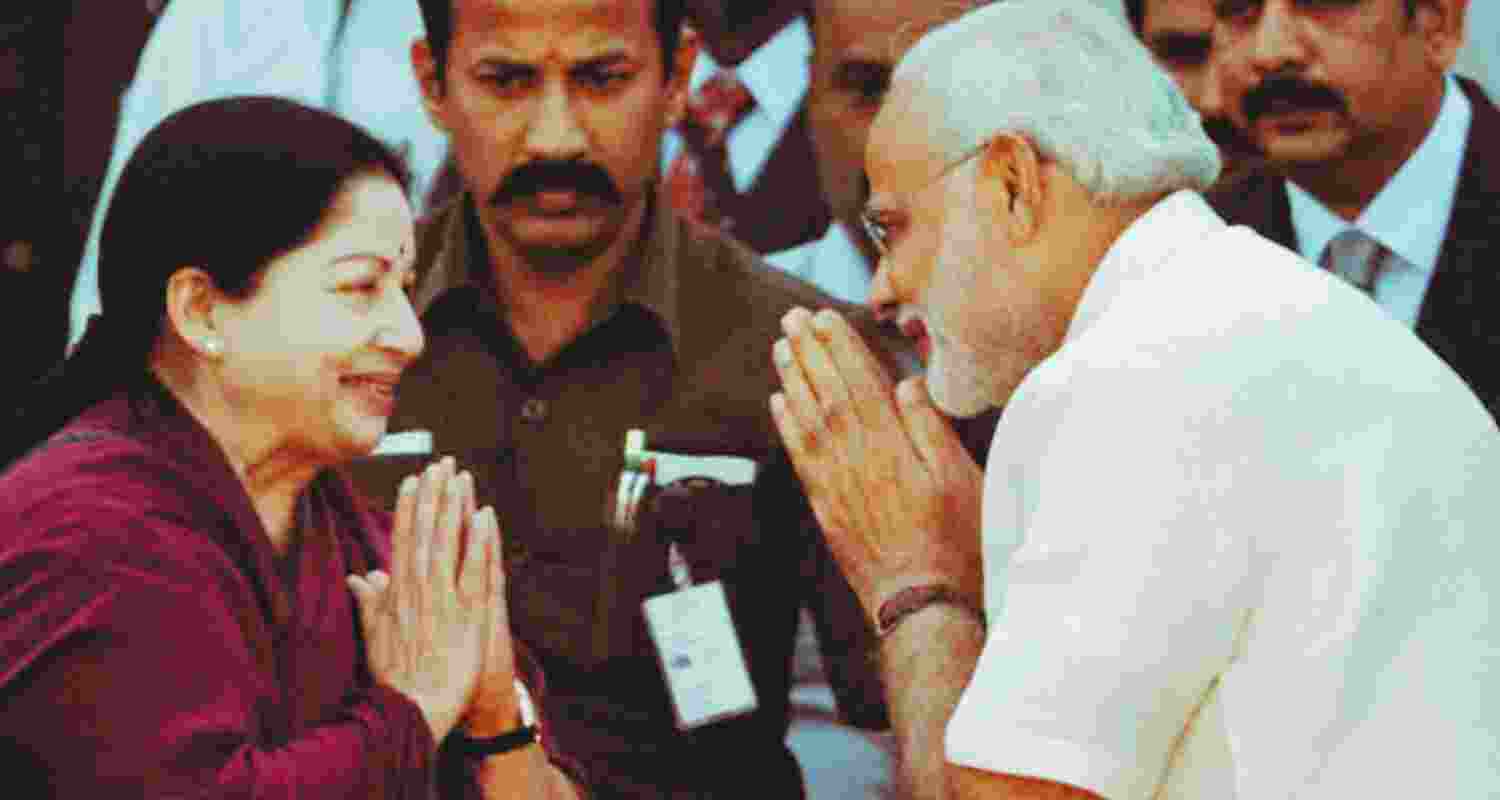 Picture of Jayalalithaa with PM Modi. 
