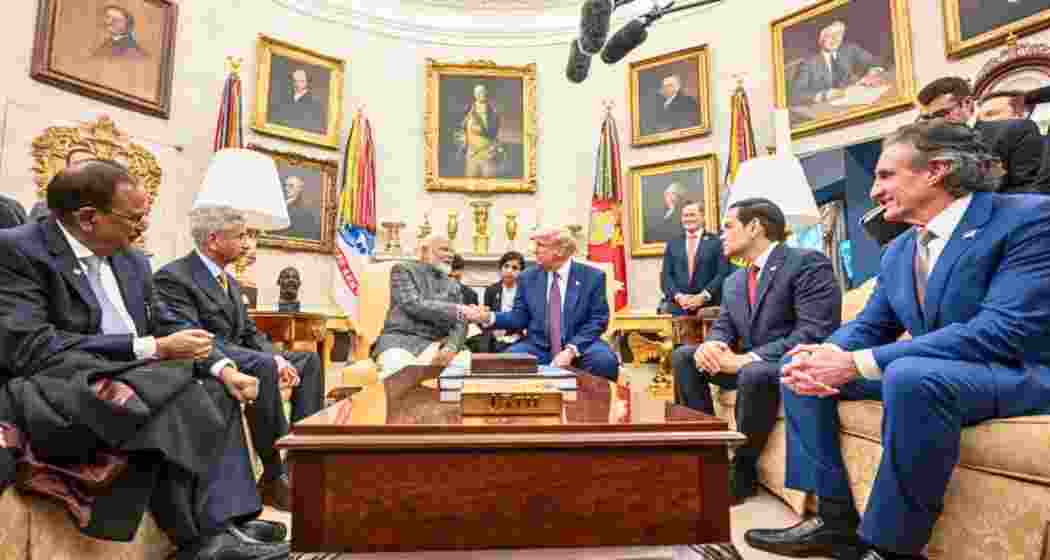 Prime Minister Narendra Modi with US President Donald Trump at the White House in Washington DC, USA.