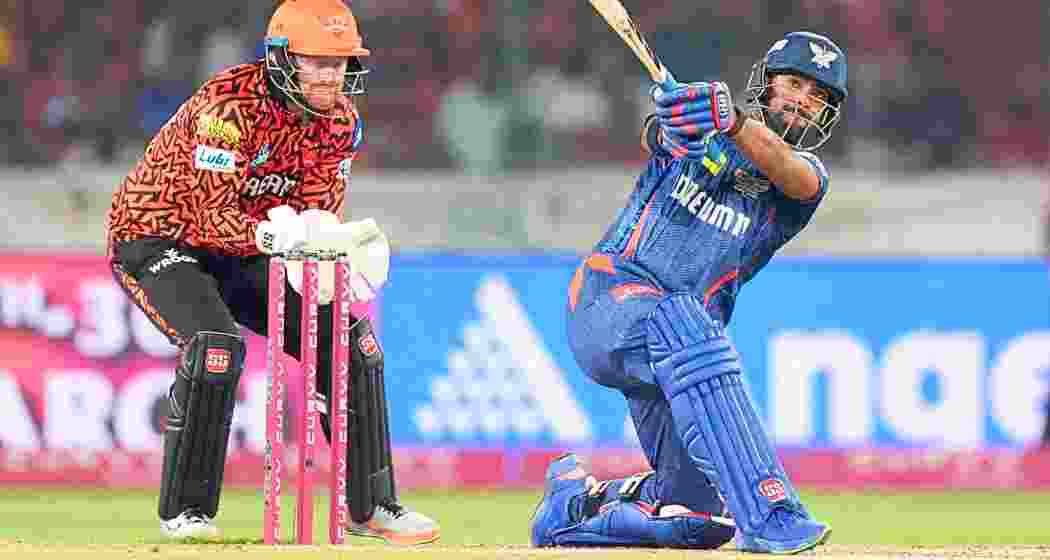 Nicholas Pooran in action during his explosive 70 off 26 balls, leading Lucknow Super Giants to their first IPL 2025 victory over Sunrisers Hyderabad at the Rajiv Gandhi International Stadium.







