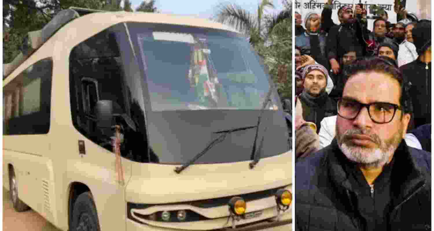 Jan Suraaj Party founder Prashant Kishor has a luxury vanity van parked at the site of his hunger strike.