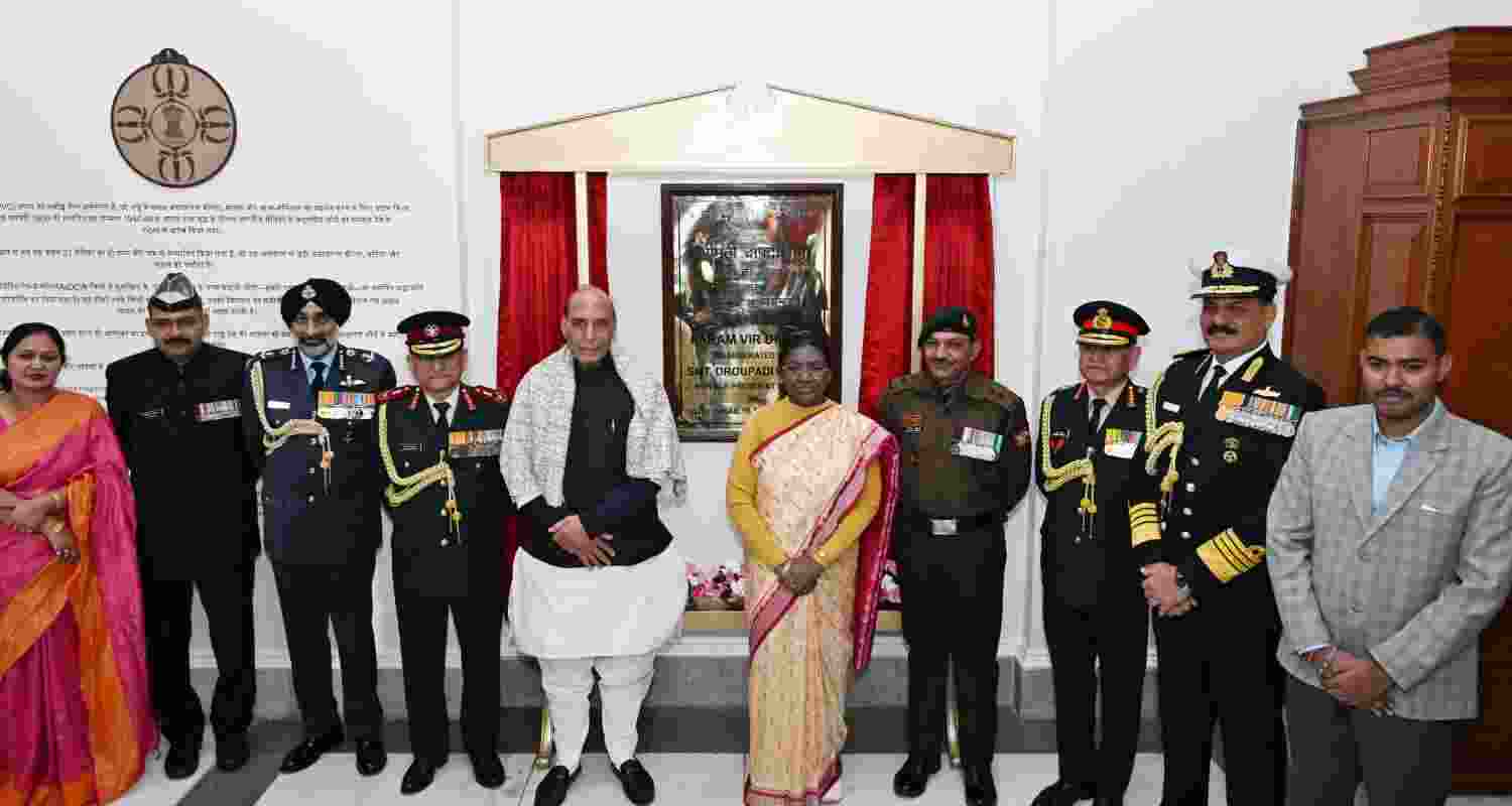 President Droupadi Murmu inaugurates Param Vir Dirgha at Rashtrapati Bhavan. 