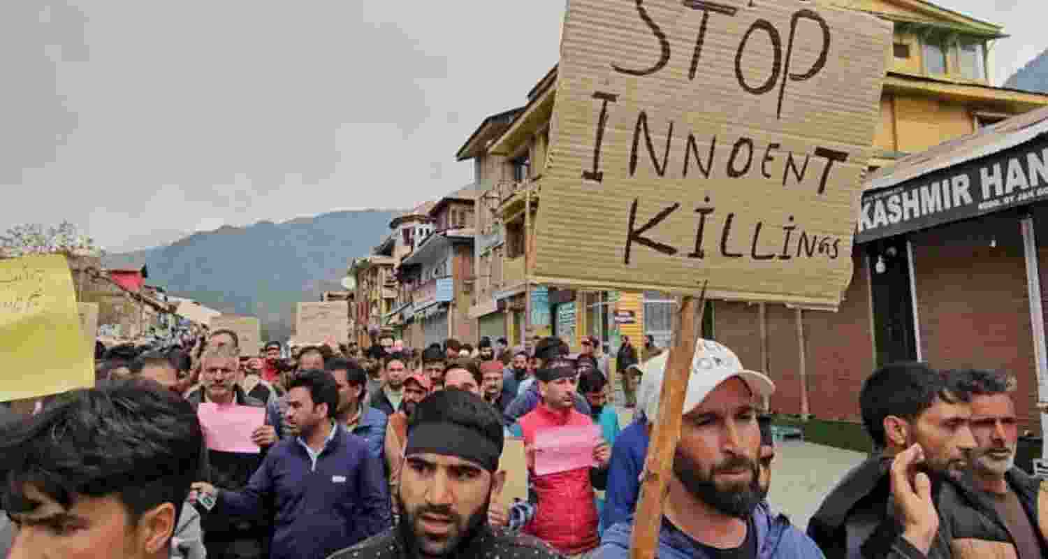 Locals took to the streets to condemn the perpetrators of the Pahalgam massacre in Jammu and Kashmir.