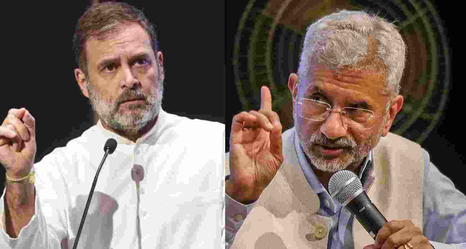 Leader of Opposition in the Lok Sabha Rahul Gandhi and External Affairs Minister S Jaishankar. Images: X