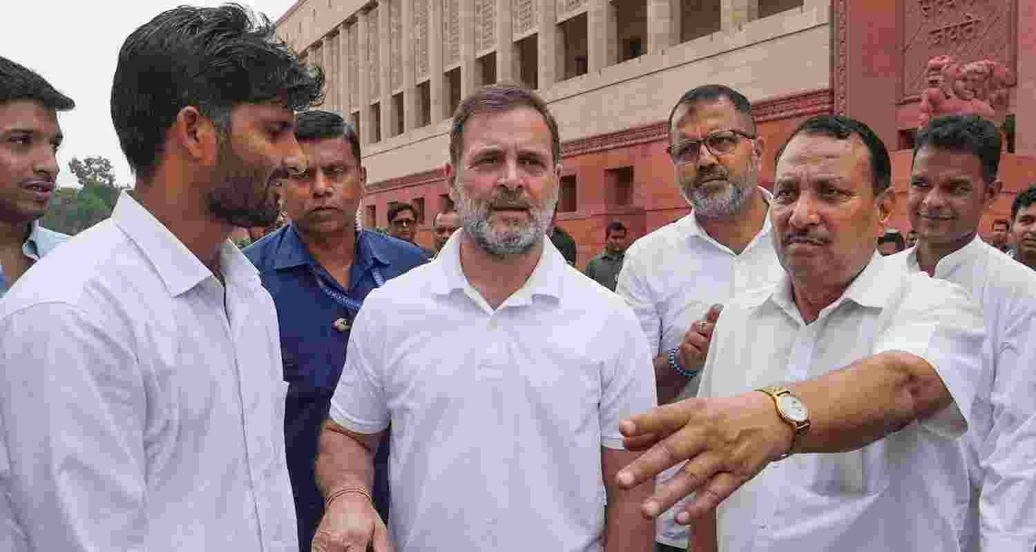 Leader of Opposition in the Lok Sabha Rahul Gandhi during the Monsoon session of Parliament, in New Delhi, Wednesday.