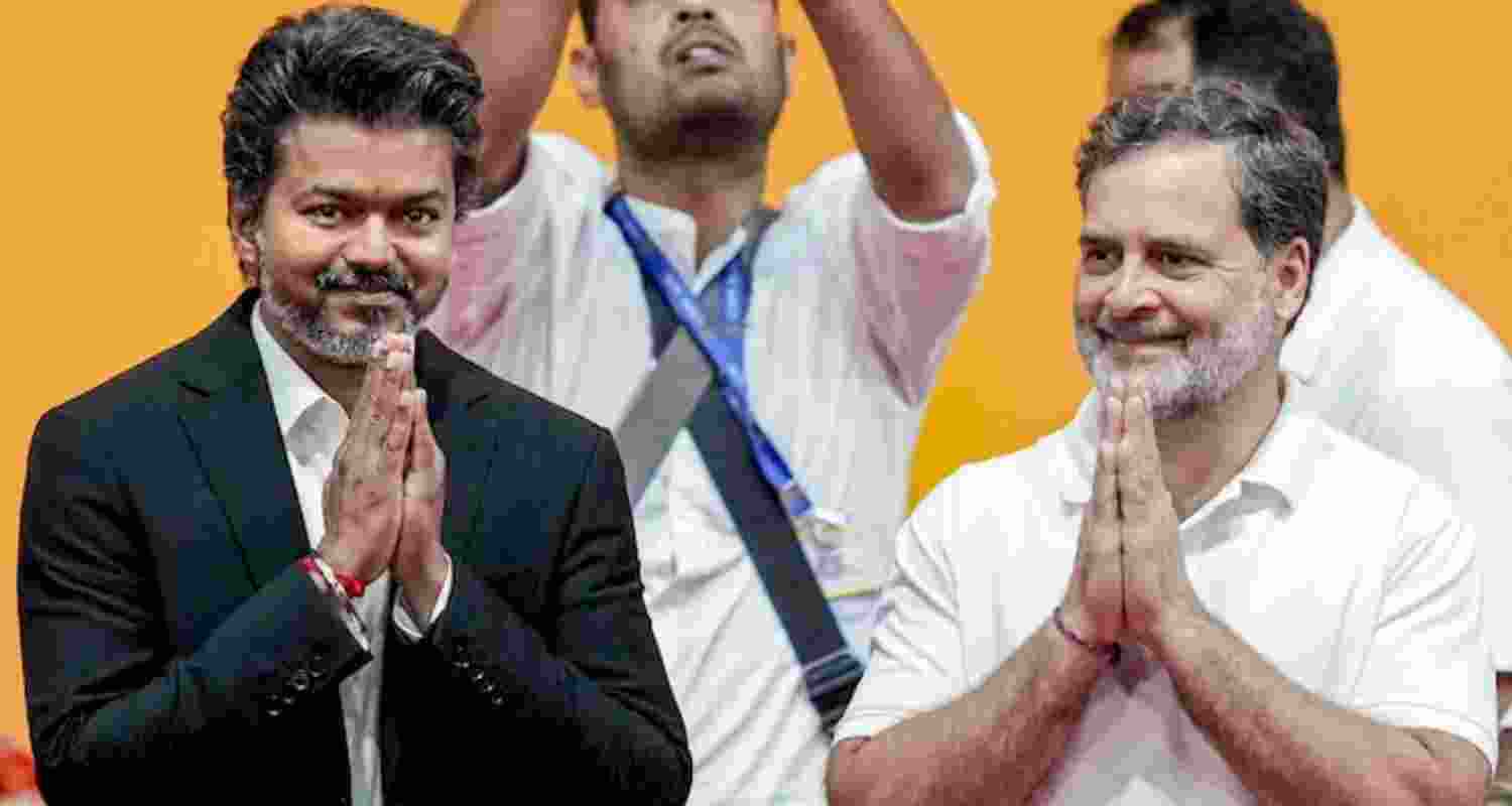 Congress leader Rahul with actor-politician Vijay. 