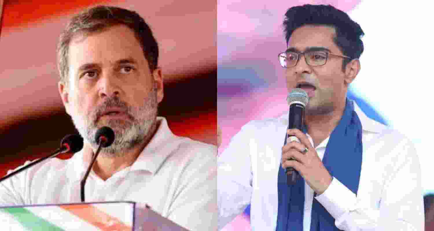 Congress leader Rahul Gandhi (left) and TMC General Secretary Abhishek Banerjee.
