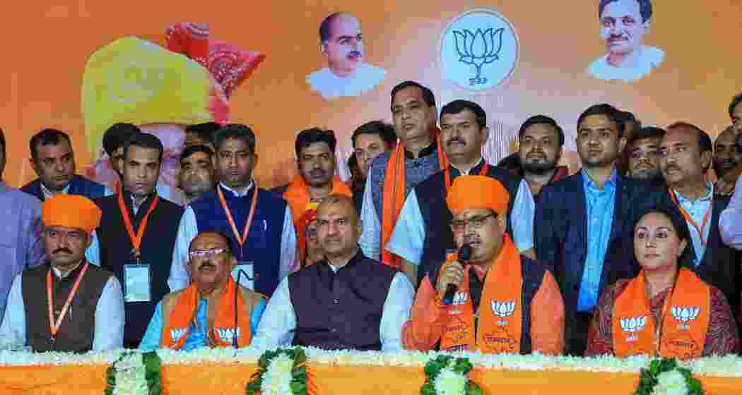 Rajasthan CM Bhajanlal Sharma with his cabiet members 