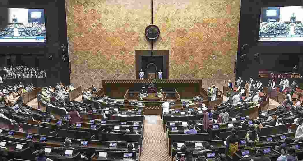 The Rajya Sabha underway.