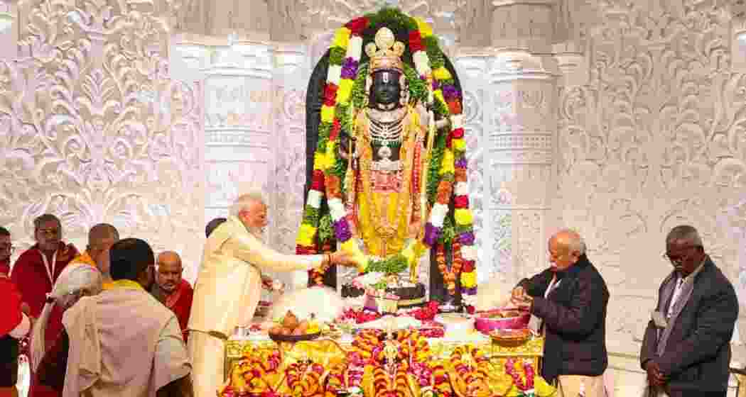 PM Modi offers prayers at Ram Mandir in Ayodhya.