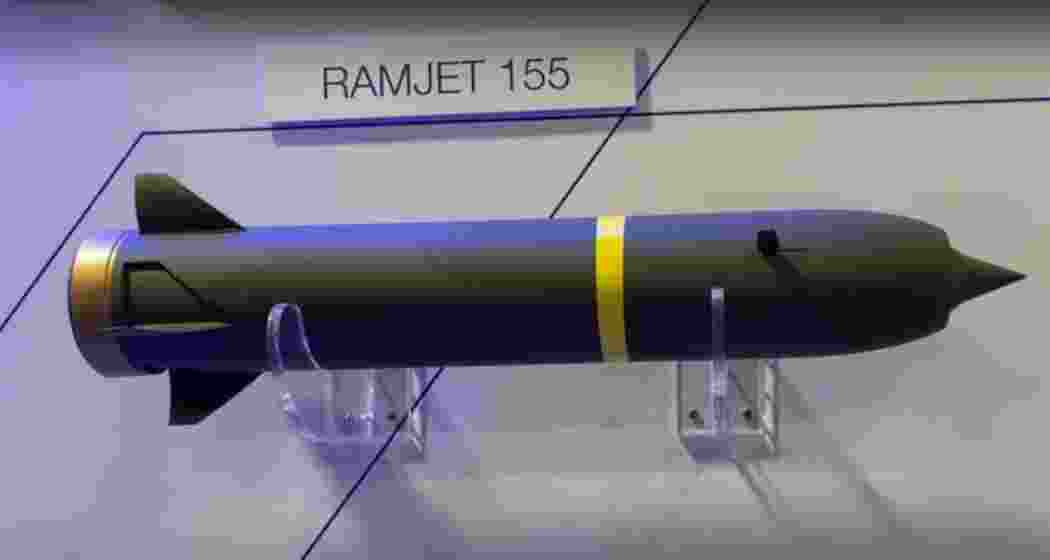 The ramjet-assisted artillery shell on display. 