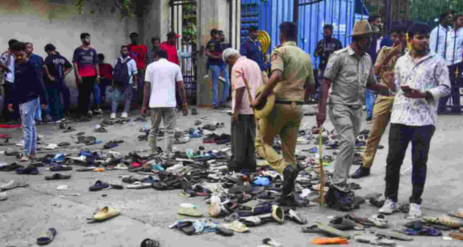The place outside the M Chinnaswamy Stadium in Bengaluru where the stampede occurred.