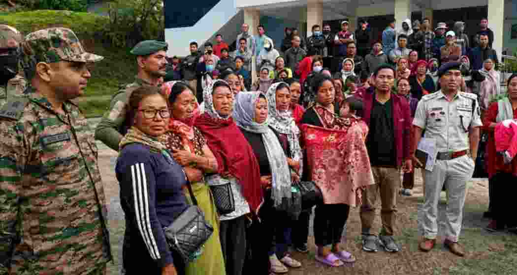 Released members of the Kuki and Naga communities under security escort in Manipur after being allegedly held hostage by armed groups in Kangpokpi and Senapati districts.