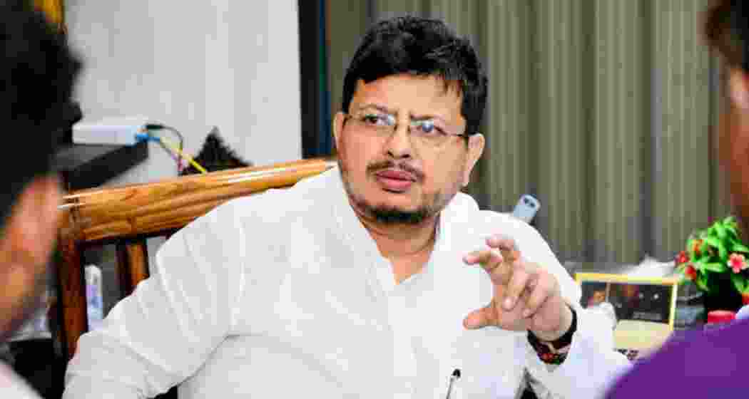 Leader of the Opposition Ritabrata Bandyopadhyay speaks during a meeting in Kolkata.