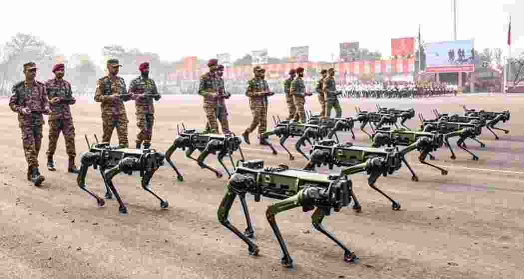 The 77th Indian Army Parade is showcasing robotic dogs, amphibious vehicles, and women-led contingents at the 77th Army Day parade in Pune on Wednesday.