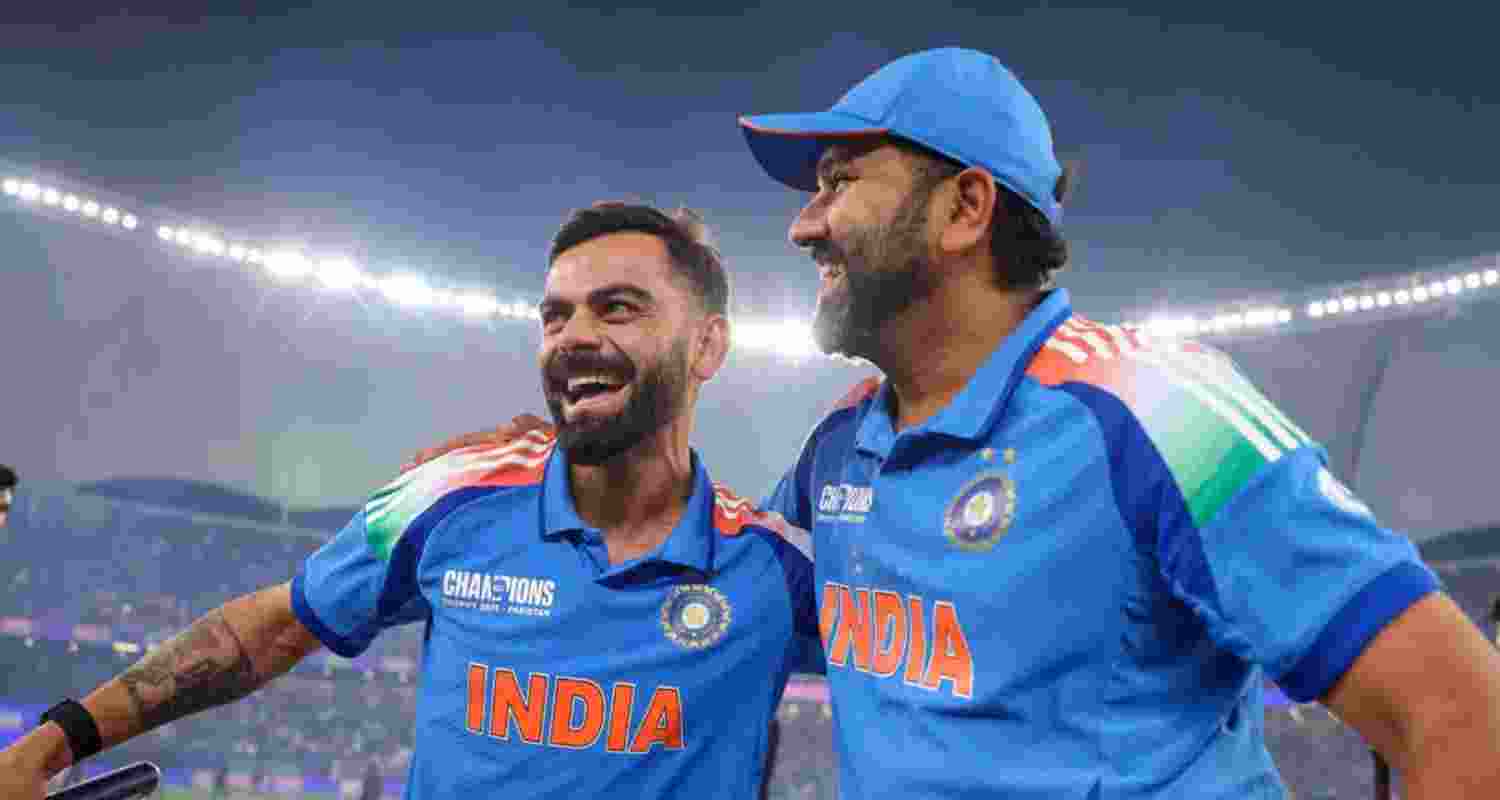 Virat Kohli and (right) Rohit Sharma.