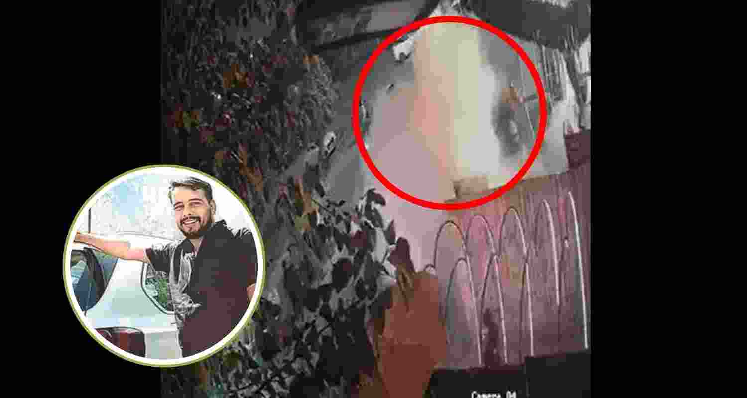 Screengrab of the moment when crude bombs were hurled at the club in Gurugram.