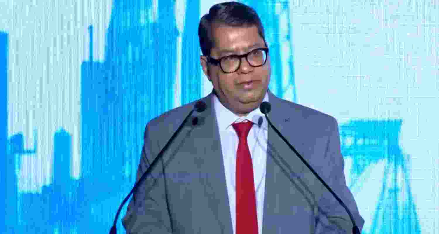Coal Secretary Vikram Dev Dutt speaking at the Global Commodity Conclave 2026 in Mumbai on Friday.