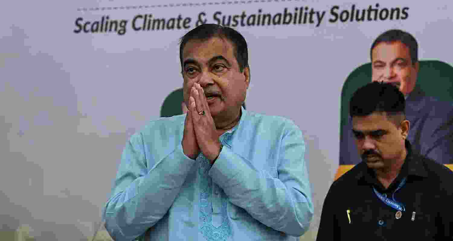 Union Transport and Highways Minister Minister Nitin Gadkari at the second edition of Save the Earth Conclave in New Delhi on Wednesday.