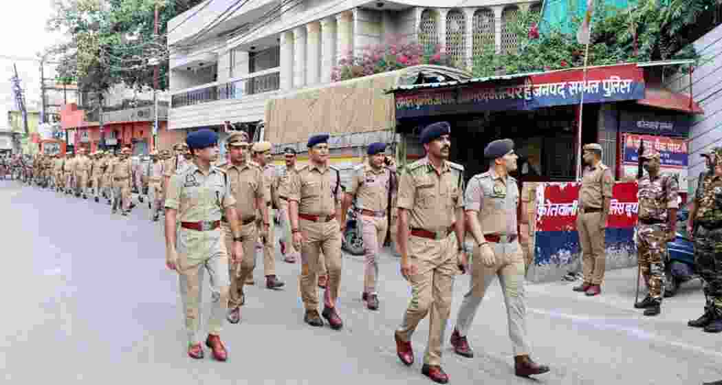 Moradabad DGP and SP patrol the streets of Sambhal with a heavy police presence as forces oversee Muharram and Kanwar Yatra routes under heightened security arrangements.