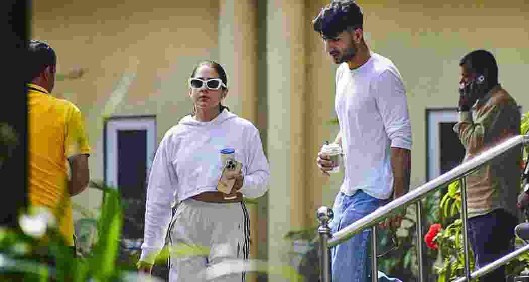  Mumbai: Ibrahim and Sara Ali Khan at the Lilavati Hospital where actor Saif Ali Khan was admitted after he was injured in an attack by an intruder with a knife, in Mumbai on Thursday, Jan. 16, 2025. 