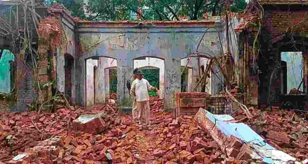 (In picture) The ancestral house of Upendrakishore Ray Chowdhury, grandfather of Satyajit Ray, faces demolition in Mymensingh as India urges Bangladesh to preserve the site. 