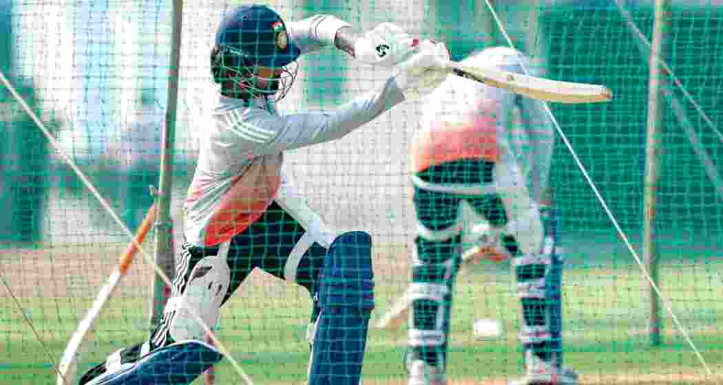 India’s wicketkeeper-batsman KL Rahul during a practice session ahead of the first ODI match of the India-New Zealand series in Vadodara on Saturday.