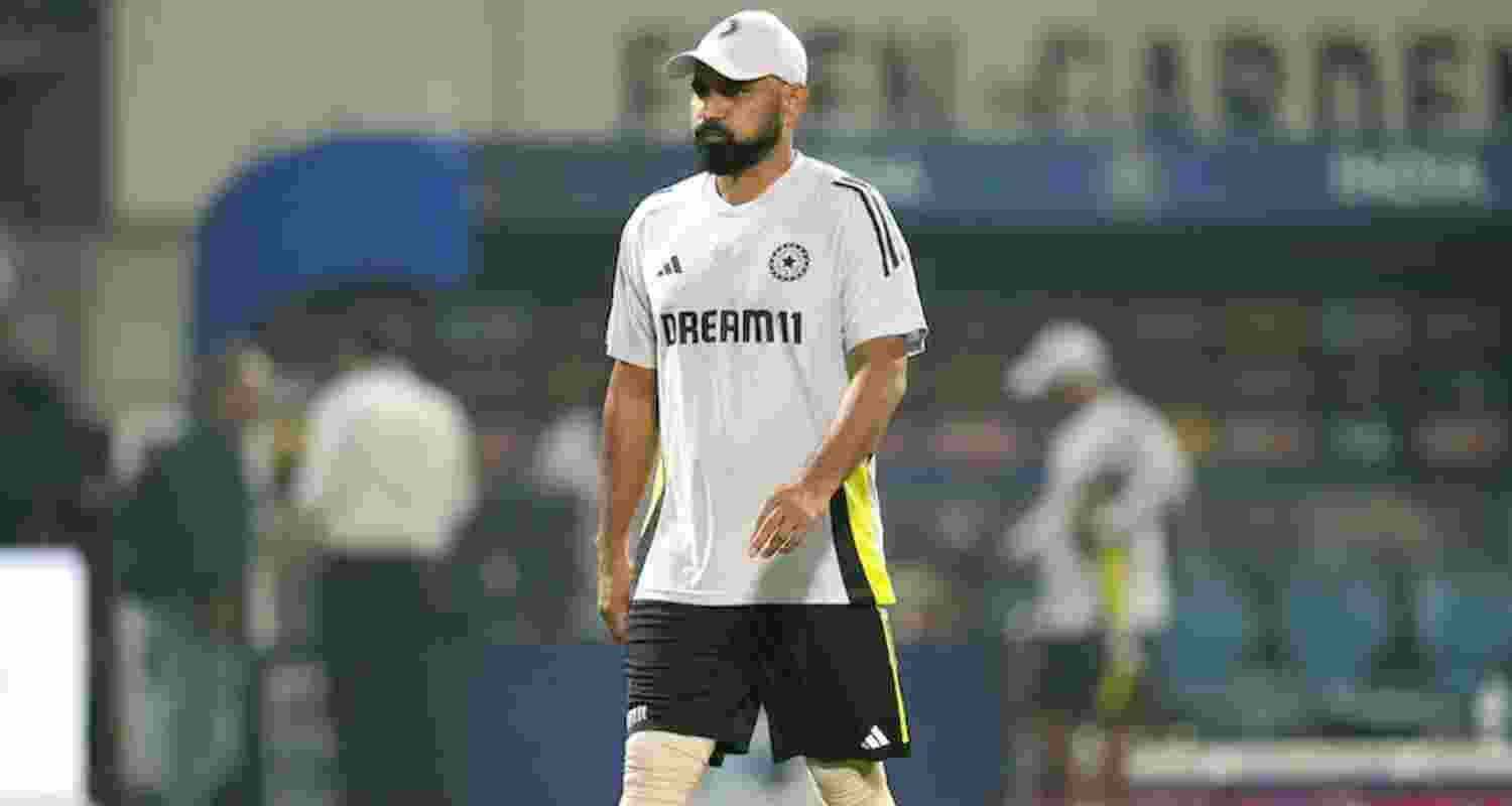 Mohammed Shami during a training session.
