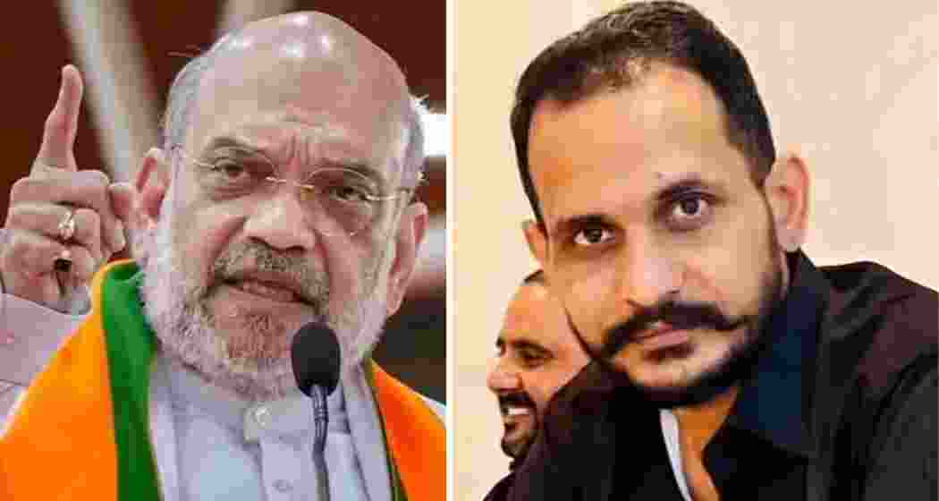 Union Home Minister Amit Shah (L); Shahzad Bhatti is the alleged Pakistan-based terror network's key figure (R).