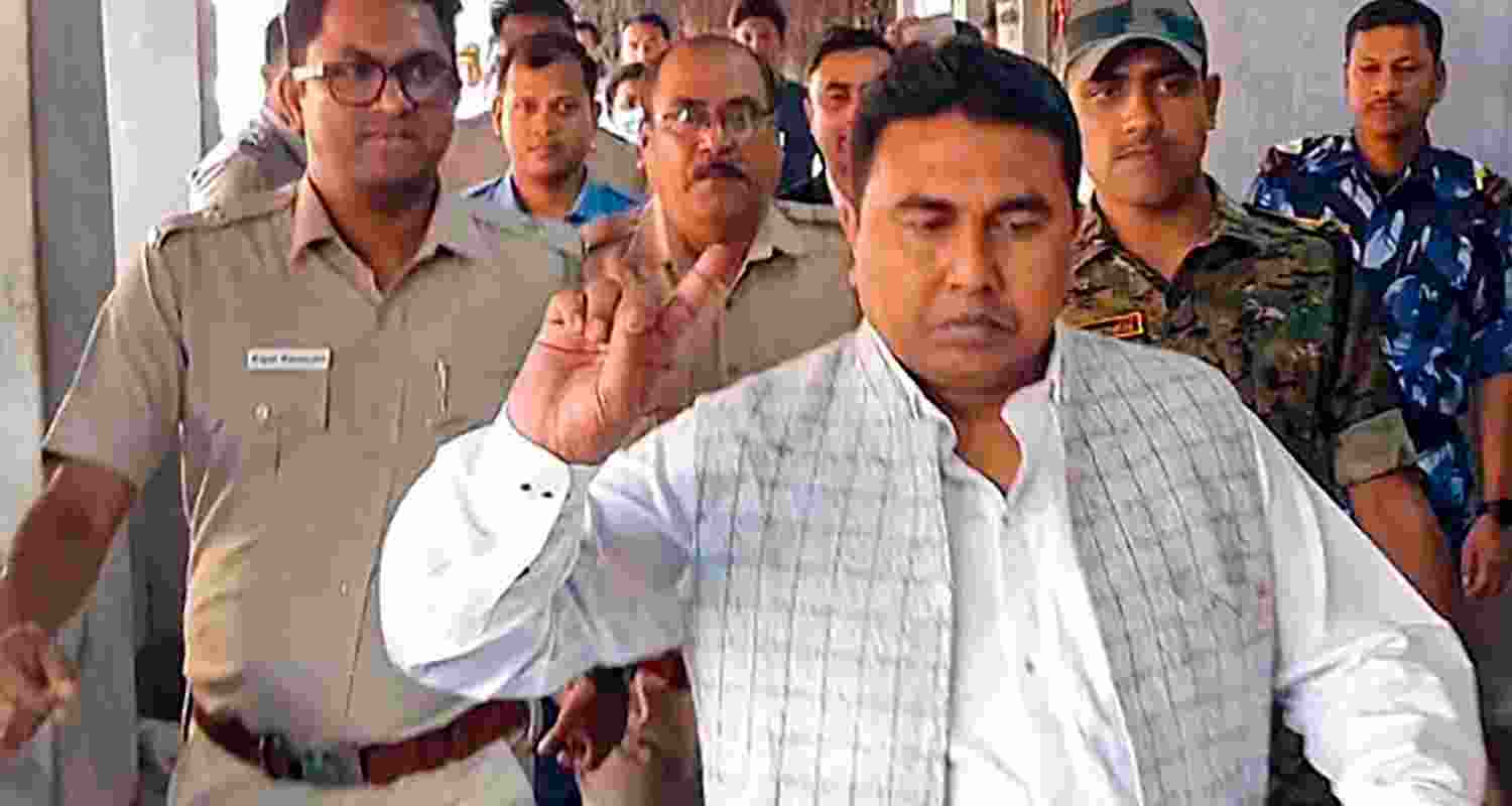 Sheikh Shajahan after he was arrested by the west bengal police from a village in Sandeshkhali 