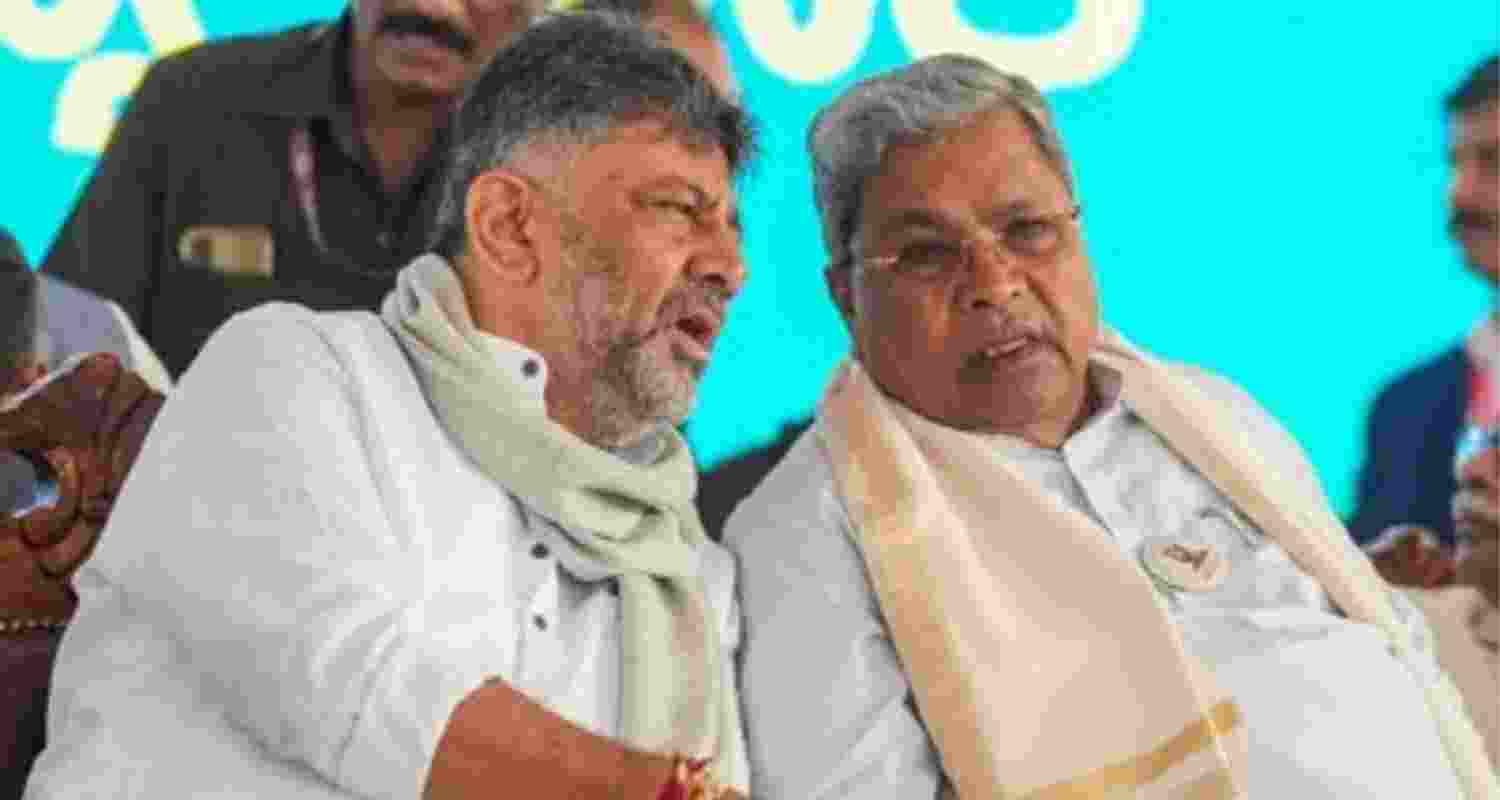 Karnataka Chief Minister Siddaramaiah with Deputy CM DK Shivakumar - file image.