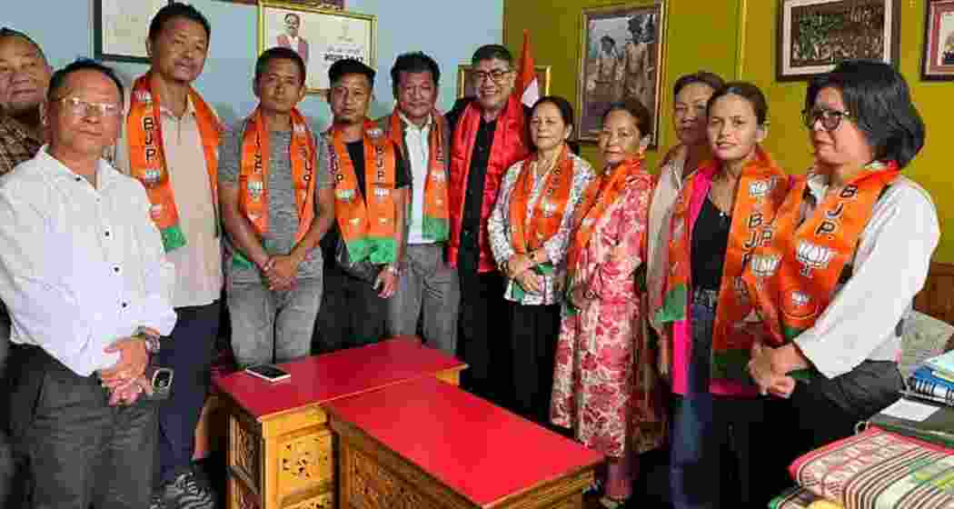 Newly joined candidates with BJP Sikkim State President DR Thapa. (File photo)