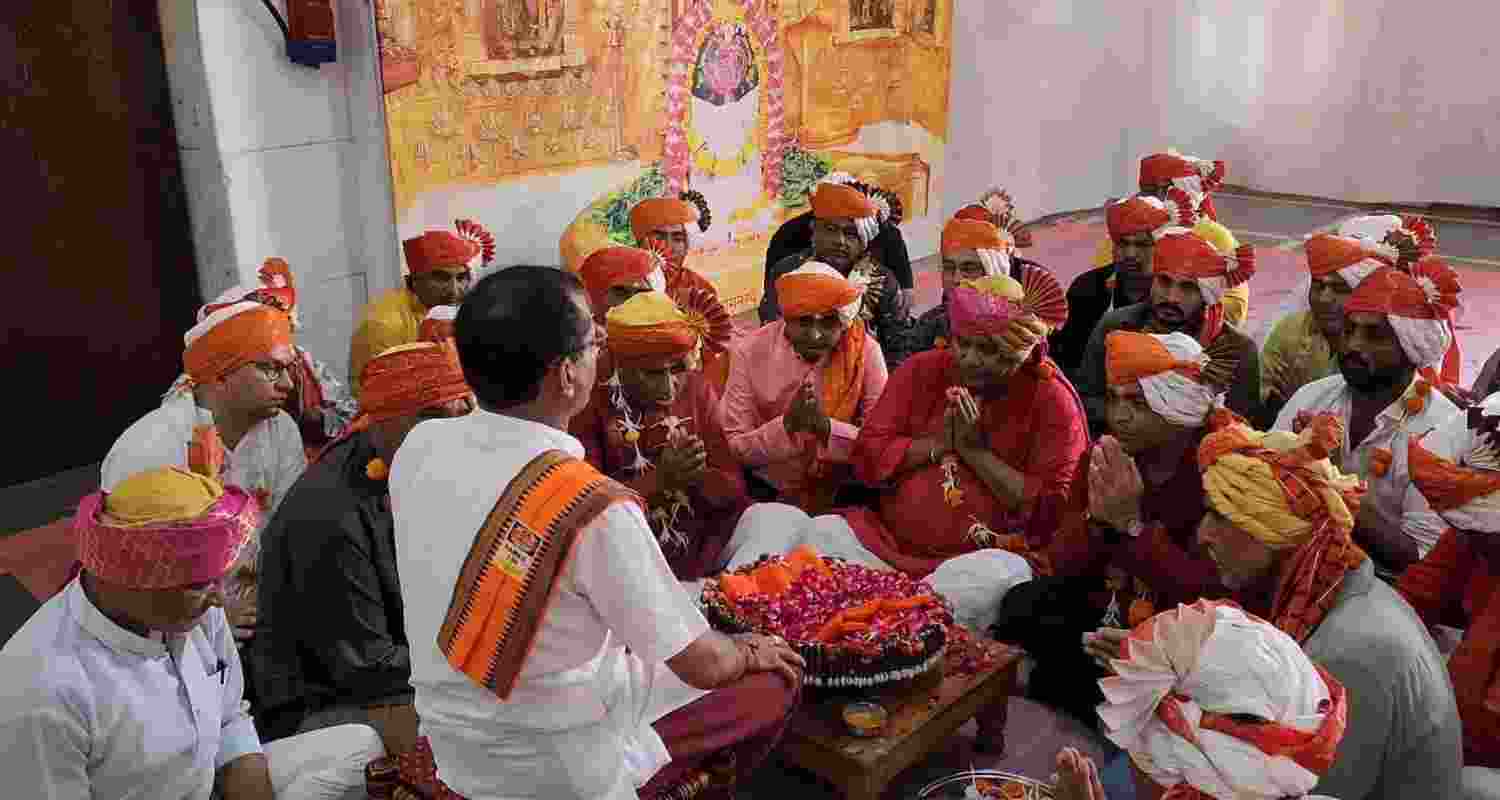 Devotees at the Somnath temple.
