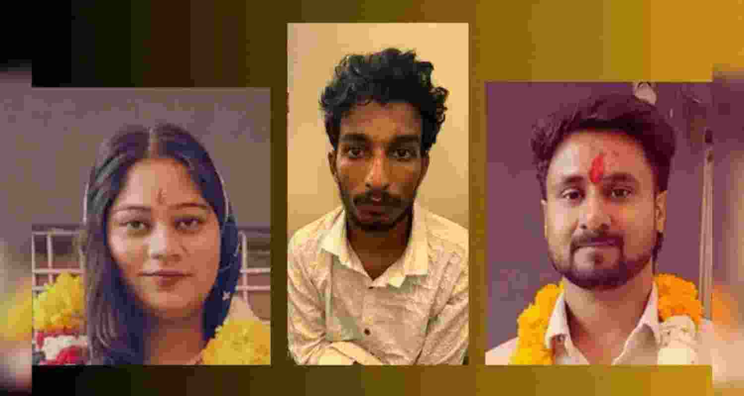 A file photo of Sonam Raghuvanshi, Raj Kushwaha and Raja Raghuvanshi.