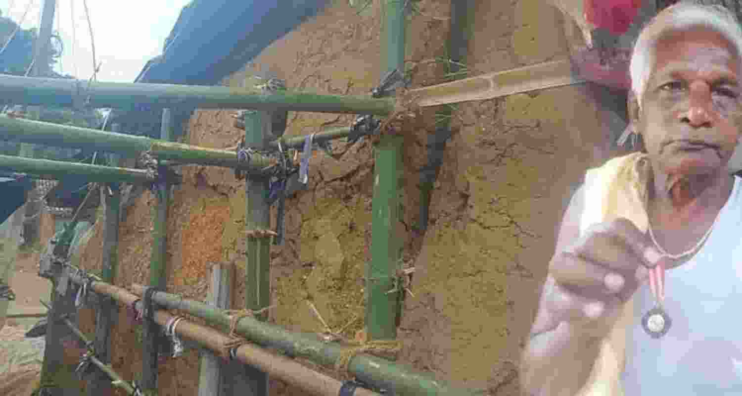 Padma Shri recipient Dukhu Majhi survives under a crumbling tin-tiled roof, the laurels of his glory no match for the rain that seeps through his walls.