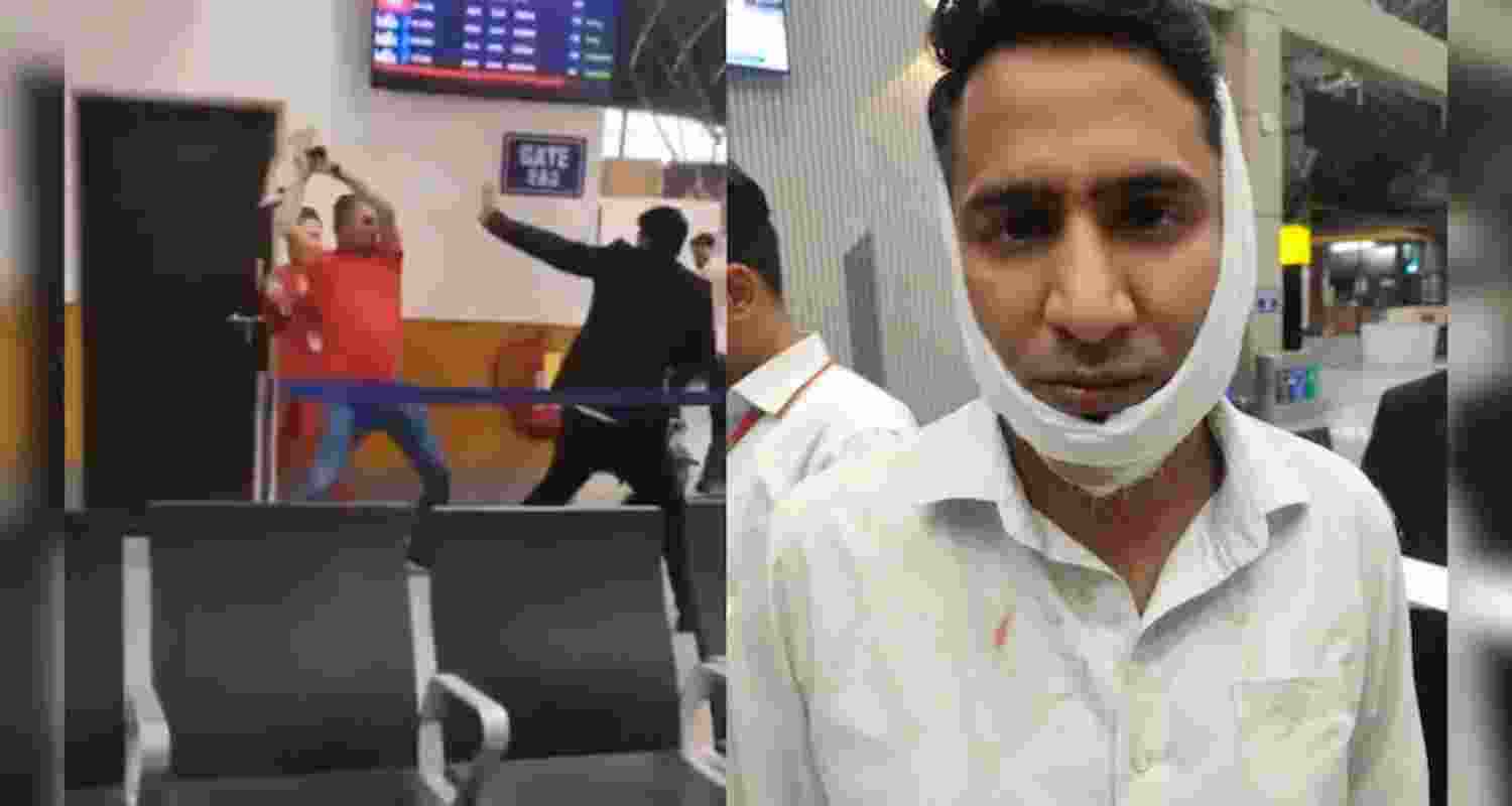 Army officer thrashes SpiceJet staff over extra cabin luggage charge.