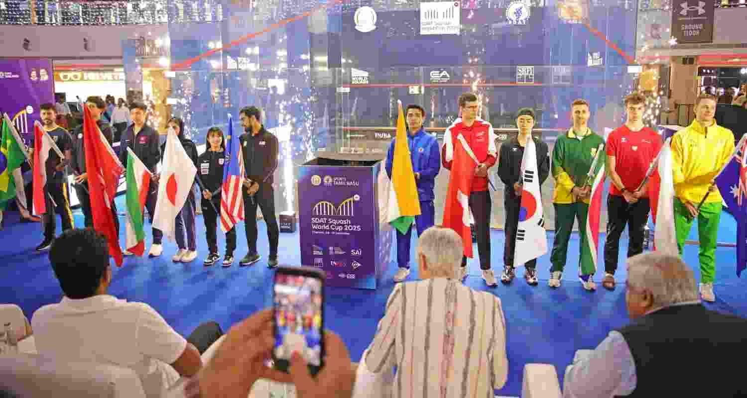 SDAT Squash World Cup is officially open following another energetic opening ceremony in Express Avenue Mall, Chennai, India.